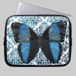 Manga azul del ordenador de la mariposa de Boho fundas de portátil