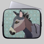 Manga azul del ordenador del burro del gris fundas de portátil