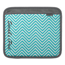 Manga azul y blanca del iPad de Chevron fundas ipad