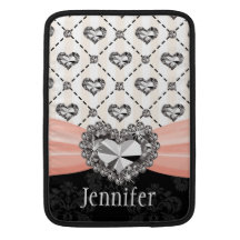 Manga de aire rosada de Bling Macbook del corazón  Fundas Para Macbook Air