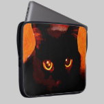 Manga del ordenador portátil del gato negro fundas de portátil