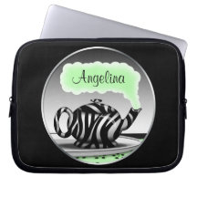Manga del ordenador portátil del vapor del verde d fundas ordendadores