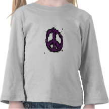 Manga larga del signo de la paz de los niños camisetas