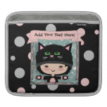 Manga linda del carrito del iPad del gato Funda Para iPads