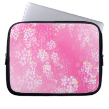 Manga rosada del ordenador portátil de la flor de  funda ordendadores