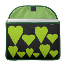 Manga verde de Mac Book de los corazones del amor Funda Para Macbooks