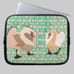 Manga verde del ordenador de los cisnes ostentosos fundas de portátil