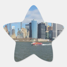 Manhattan en la distancia calcomanía forma de estrella personalizada
