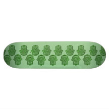 Mano de la alheña de Hamsa (verde) Monopatín Personalizado