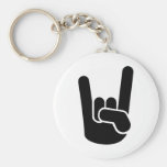 Mano del metal de la roca llavero