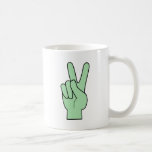 Mano del símbolo de paz tazas