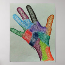 Mano ocho impresiones