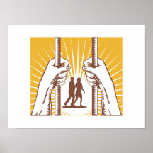 Mano que mira al preso de la prisión de los pares  posters