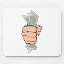 Mano que sostiene el dibujo del dinero tapete de raton