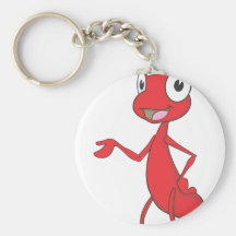 Mano roja de la hormiga para arriba que muestra al llaveros