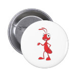 Mano roja de la hormiga para arriba que muestra al pin