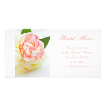 Manojo de Peonie - invitación nupcial de la ducha Tarjeta Personal Con Foto