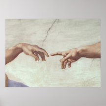 Manos de dios y de Adán Poster