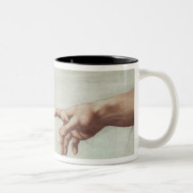Manos de dios y de Adán Tazas De Café