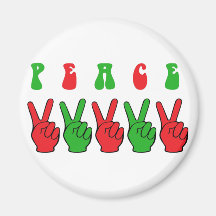 Manos de la paz de Navidad Imanes