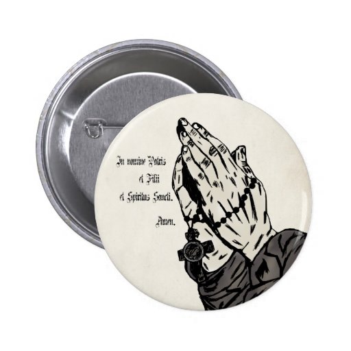 Manos de rogación (con la muestra de la cruz) pins