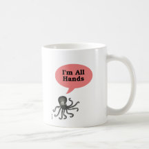 Manos del pulpo taza