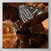 Manos en Barro Oils Atwork Poster