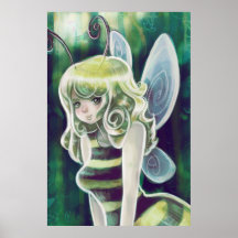 Manosee a la hada rubia de la abeja posters