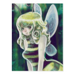 Manosee a la hada rubia de la abeja tarjeta postal