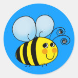 Manosee la abeja pegatina redonda