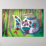 Mansión mágica de los pescados en el bosque posters
