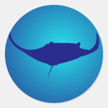 Manta Rochen ray Runde Aufkleber
