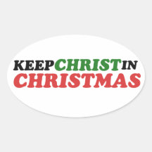 Mantenga a Cristo navidad Pegatinas De Ovaladas
