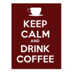 Mantenga café tranquilo y de la bebida postal