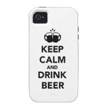 Mantenga cerveza tranquila y de la bebida Case-Mate iPhone 4 funda