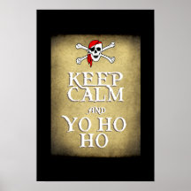 MANTENGA LA CALMA y YO HO HO negro Poster