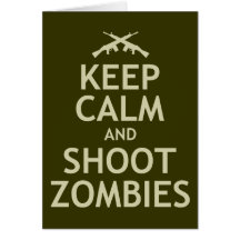 Mantenga los zombis tranquilos y del lanzamiento felicitacion 