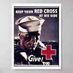 Mantenga su rojo grueso en su lado posters