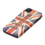 mantenga tranquilo y continúe la bandera de Union  iPhone 4 Funda