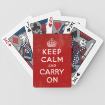 Mantenga tranquilo y continúe los naipes del rojo  cartas de juego
