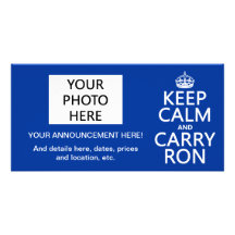 Mantenga tranquilo y lleve a Ron (modifique los co Tarjeta Fotografica Personalizada