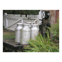 Mantequeras de leche en la estación de Stogumber,  Fotografía