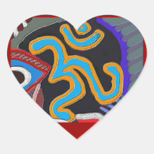 Mantra de OM - 108 veces que cantan la meditación  Pegatina De Corazón