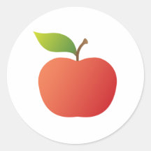 Manzana roja agradable etiqueta redonda