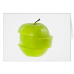 Manzana verde cortada felicitacion 