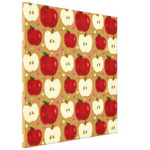 Manzanas cortadas rojo lona envuelta para galerias