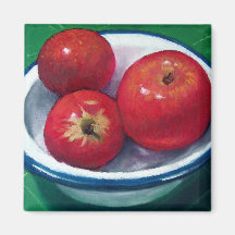 MANZANAS ROJAS EN PASTEL DEL ACEITE: VIVO Y BRIGH IMAN