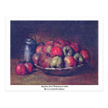 Manzanas y granadas de Courbet Gustavo Tarjeta Postal