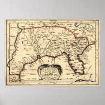 Mapa 1657 de Estados Unidos meridionales la Florid Poster