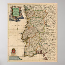 Mapa 1690 de Portugal Impresiones
